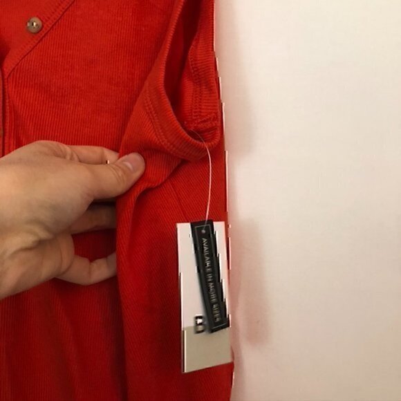 NEW BP NORDSTROM Plus Size Henley Tank Bodysuit Red Ribbed Sleeveless Cotton 1X - Picture 6 of 10